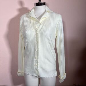 Vintage 1960 Banff Cream Academia Feminine cardigan Sweater Set